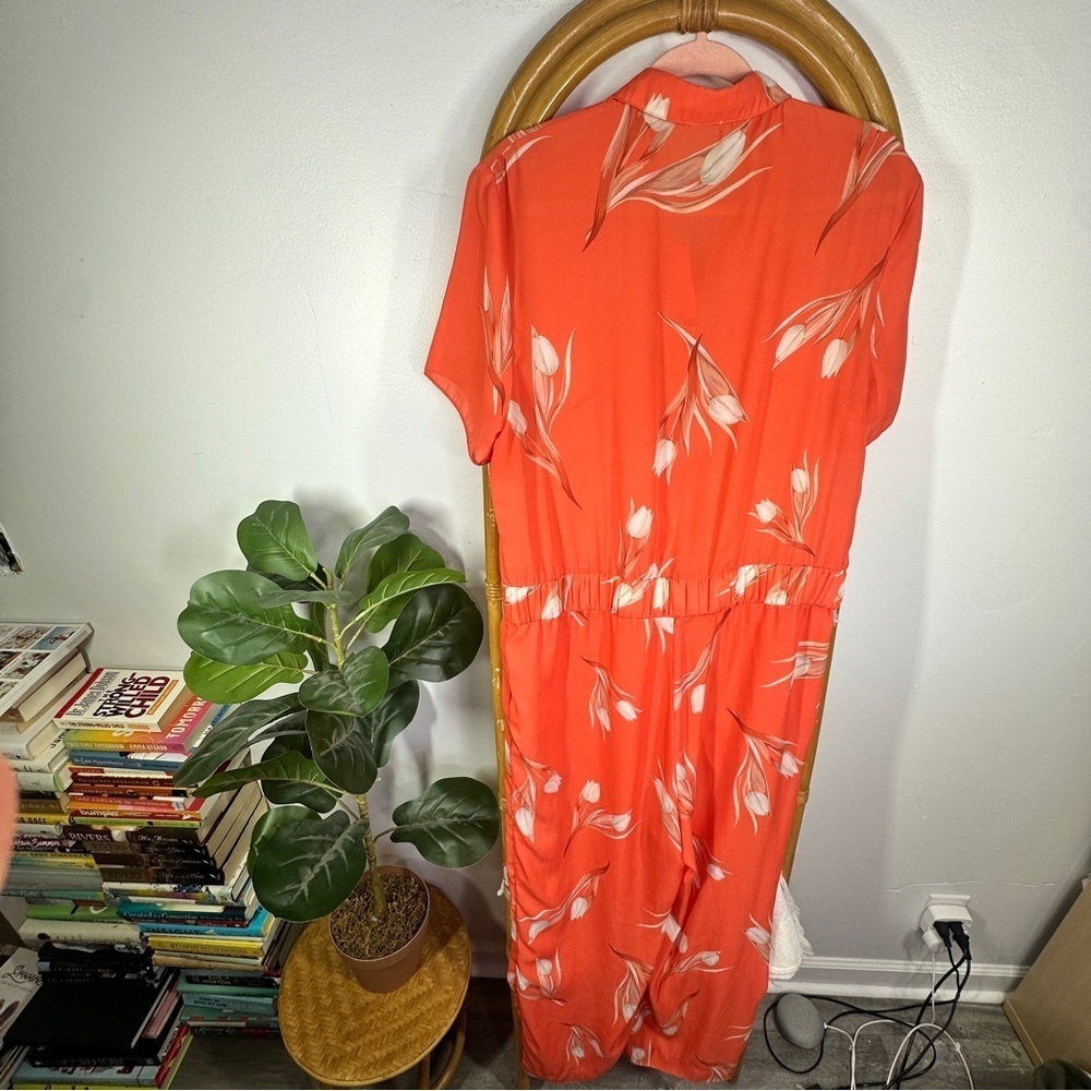 Frame and Partners Orange Floral Jumpsuit sz 12 - Picture 5 of 7